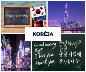 Korėjiečių kalbis frazės ir Korėjos vaizdai